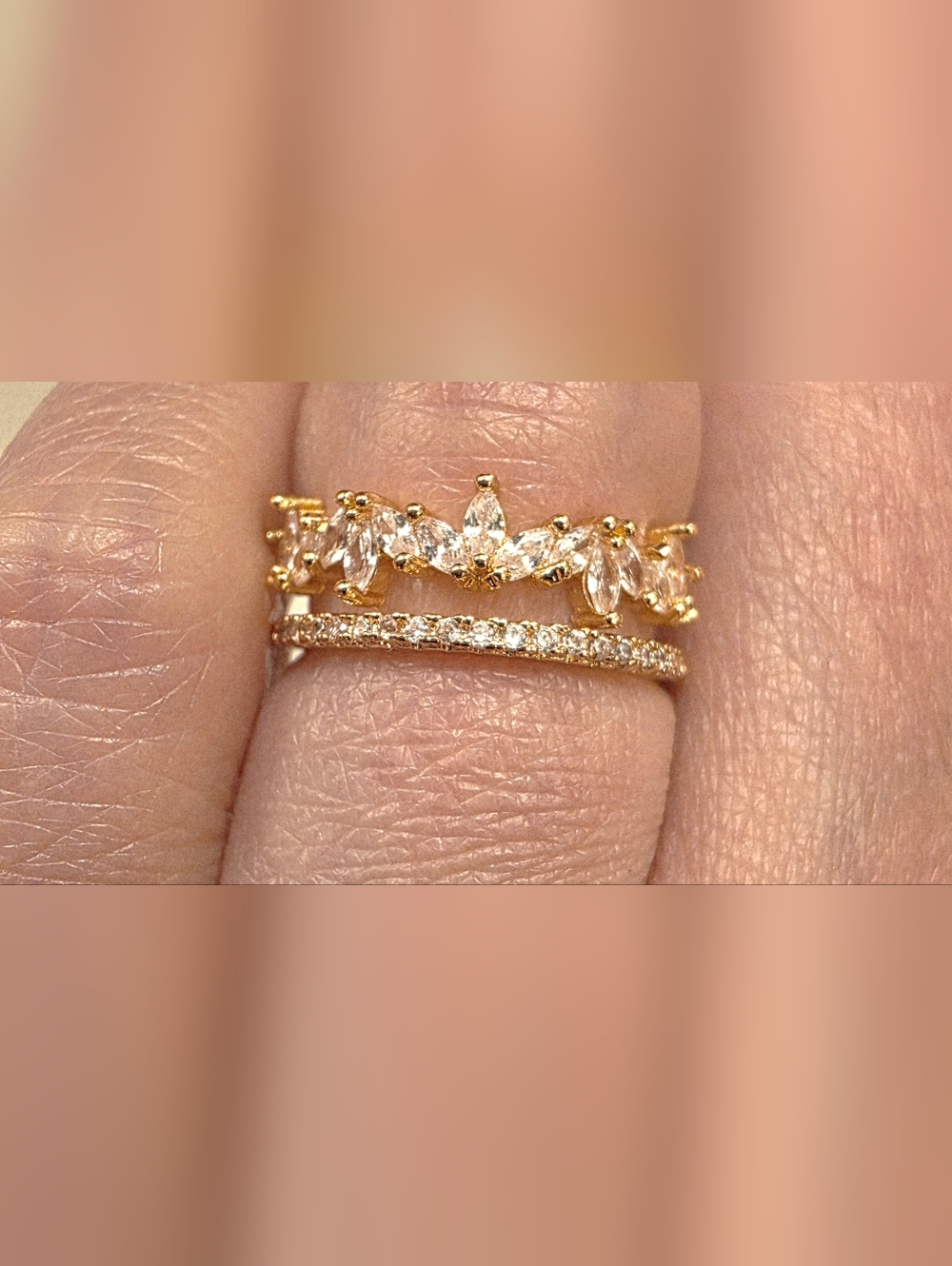 2 In 1 Stackable Look Ring - Picture 3 of 3